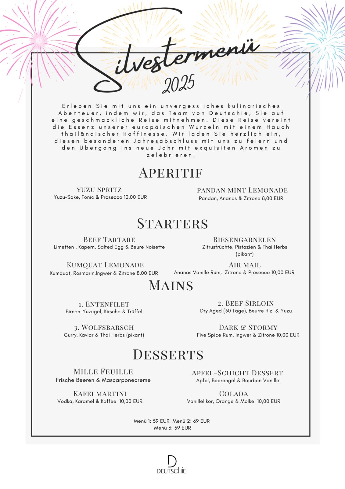 Silvester im Restaurant Deutschie